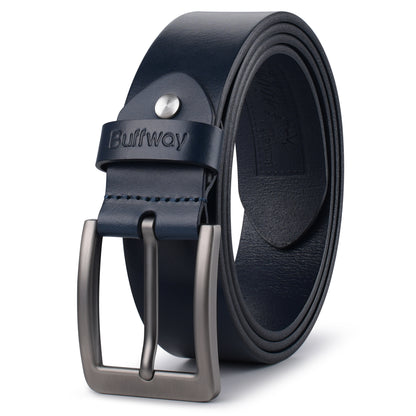 Buffway Leather Belt for Men - Durable Full Grain Men's Belt 1.5", Versatile for Daily Use, with Gift Box